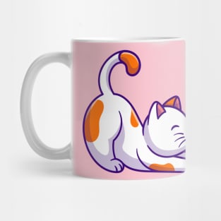 Cute Cat Stretching Cartoon Mug